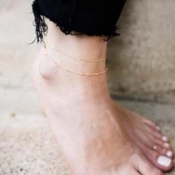 MAY MARTIN Double Strand Link Chain Anklet MAY MARTIN X THE SHOP