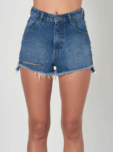 BOTTOMS ROLLAS <br> Dusters Layla Denim Short - Ashley Blue 6 BOTTOMS ROLLAS Dusters Layla Denim Short - Ashley Blue