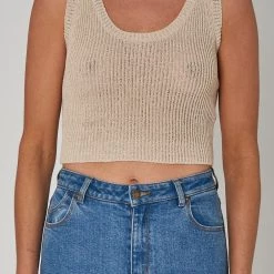 BACK IN STOCK ROLLAS <br> Crop Camisole Knit Tank <br><small><i> (More Colors Available) </small></i> 9 BACK IN STOCK ROLLAS Crop Camisole Knit Tank (More Colors Available)