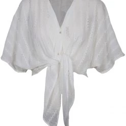 LUCY PARIS Jane Eyelet Tie Blouse TOPS