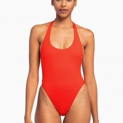 VITAMIN A <br> Alia Halter One Piece <br><small><i> (More Colors Available) </small></i> 19 VITAMIN A Alia Halter One Piece (More Colors Available)
