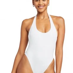 VITAMIN A <br> Alia Halter One Piece <br><small><i> (More Colors Available) </small></i> 21 VITAMIN A Alia Halter One Piece (More Colors Available)