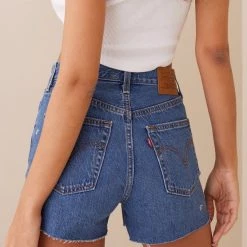 LEVI'S Ribcage Embroidered Denim Short - Shortcut BOTTOMS