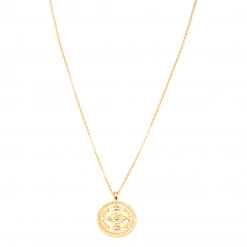 MAY MARTIN Evil Eye Long Coin Necklace