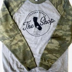 YESTERDAYS THE SHOP CLASSIC Pullover Crew Neck Fleece Sweatshirt - Camo Heather LOVE THE SEA / THE SHOP.
