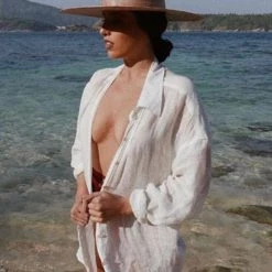 VITAMIN A Playa Oversized Linen Shirt Dress (More Colors Available) BACK IN STOCK