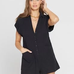 LSPACE L*SPACE POP-UP SHOP *Online Exclusive* L*SPACE Mika Buttoned Romper - Black