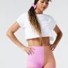 LSPACE *Online Exclusive* L*SPACE ACTIVE Ribbed Hot Shot Bike Short - Putty/Mauve L*SPACE POP-UP SHOP
