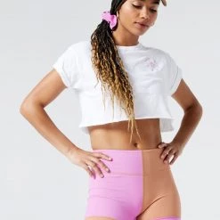 LSPACE *Online Exclusive* L*SPACE ACTIVE Ribbed Hot Shot Bike Short - Putty/Mauve L*SPACE POP-UP SHOP