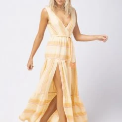 LSPACE *Online Exclusive* L*SPACE Clara Deep V Dress - Cozumel Stripe