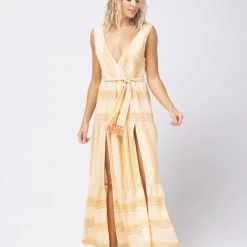 LSPACE *Online Exclusive* L*SPACE Clara Deep V Dress - Cozumel Stripe