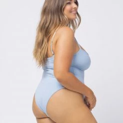 LSPACE L*SPACE POP-UP SHOP *Online Exclusive* L*SPACE Roxanne Shimmer One Piece - Sky Blue