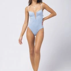 LSPACE L*SPACE POP-UP SHOP *Online Exclusive* L*SPACE Roxanne Shimmer One Piece - Sky Blue