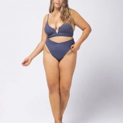 LSPACE *Online Exclusive* L*SPACE Court Pointelle Rib Bottom - Slate L*SPACE POP-UP SHOP