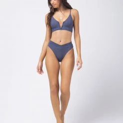 LSPACE *Online Exclusive* L*SPACE Court Pointelle Rib Bottom - Slate L*SPACE POP-UP SHOP