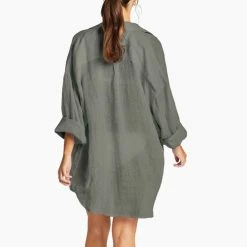 VITAMIN A Playa Oversized Linen Shirt Dress (More Colors Available) BACK IN STOCK