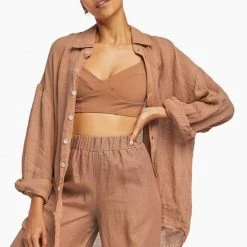 VITAMIN A Playa Oversized Linen Shirt Dress (More Colors Available) BACK IN STOCK