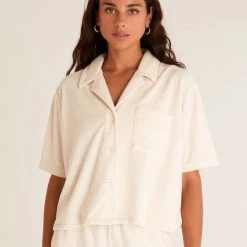 LOUNGE Z SUPPLY Resort Loop Terry Buttoned Shirt