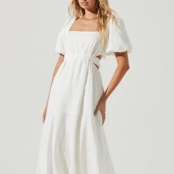 DRESSES ASTR THE LABEL Angeles Puff Sleeve Midi Dress