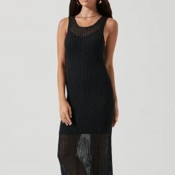 ASTR THE LABEL Palmer Crochet Midi Dress