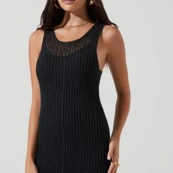 ASTR THE LABEL Palmer Crochet Midi Dress