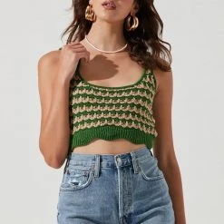 ASTR THE LABEL Garber Crochet Crop Tank TOPS