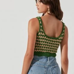 ASTR THE LABEL Garber Crochet Crop Tank TOPS