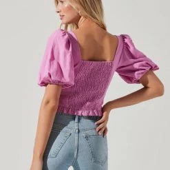 ASTR THE LABEL Forever Yours Puff Sleeve Lace Top TOPS