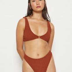 AILA BLUE Talia Smocked Pullover Top SWIM