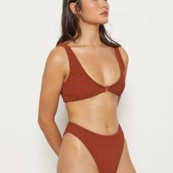 AILA BLUE Talia Smocked Pullover Top SWIM