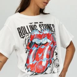 TOPS DAYDREAMER Rolling Stones Record Tongue Boyfriend Tee
