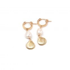 MAY MARTIN X THE SHOP Thalia Shell & Pearl Hoops