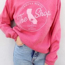 YESTERDAYS THE SHOP CLASSIC Pullover Crew Neck Fleece Sweatshirt - Camo Heather LOVE THE SEA / THE SHOP.