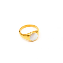 MAY MARTIN Mother Of Pearl Gold Fill Ring