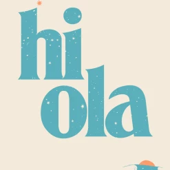 DANIELLA MANINI Aqua Hi Ola Print - 8" X 10" BEAUTY / BEACH / HOME