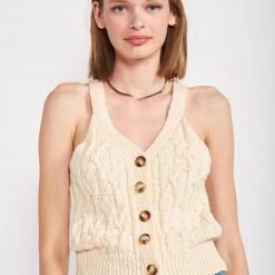 EN SAISON Fonda Buttoned Sweater Tank TOPS
