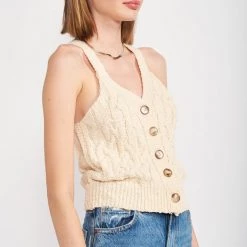 EN SAISON Fonda Buttoned Sweater Tank TOPS
