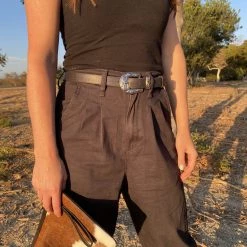 ACCS + SAUDARA THE LABEL Weston Western Leather Belt - Black