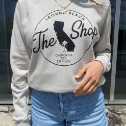 YESTERDAYS THE SHOP CLASSIC Pullover Crew Neck Fleece Sweatshirt - Camo Heather LOVE THE SEA / THE SHOP.