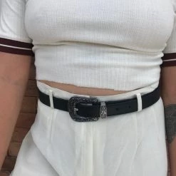 ACCS + SAUDARA THE LABEL Weston Western Leather Belt - Black