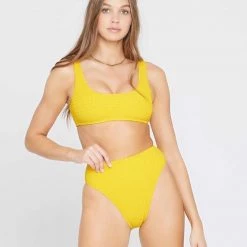 LSPACE L*SPACE Barlette Smocked High-Waist Bottom - Marigold L*SPACE POP-UP SHOP