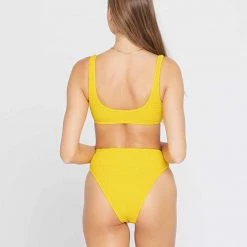 LSPACE L*SPACE Barlette Smocked High-Waist Bottom - Marigold L*SPACE POP-UP SHOP