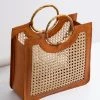 LUSANA Billy Rattan/Leather Basket Bag ACCS +