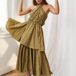 MON RENN Roselyn Halter Midi Dress