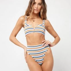 LSPACE L*SPACE POP-UP SHOP L*SPACE Frenchi Stripe High Waist Bottom