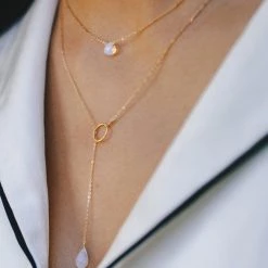 MAY MARTIN Opalite Teardrop Necklace MAY MARTIN X THE SHOP