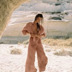 VITAMIN A Playa Oversized Linen Shirt Dress (More Colors Available) BACK IN STOCK