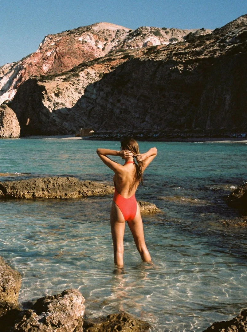 VITAMIN A <br> Alia Halter One Piece <br><small><i> (More Colors Available) </small></i> 5 VITAMIN A Alia Halter One Piece (More Colors Available)