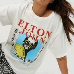 TOPS DAYDREAMER Elton John Live In Concert '92 Boyfriend Tee