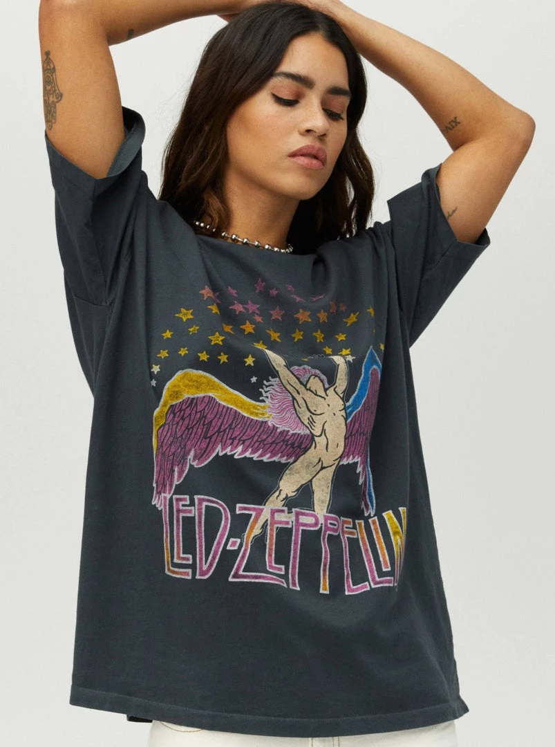 TOPS DAYDREAMER <br>Led Zeppelin Swan Song Merch Tee 3 TOPS DAYDREAMER Led Zeppelin Swan Song Merch Tee